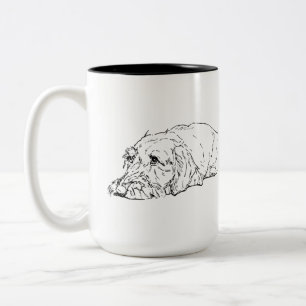 Hundemama, Rauhaardackel - Süß Zweifarbige Tasse
