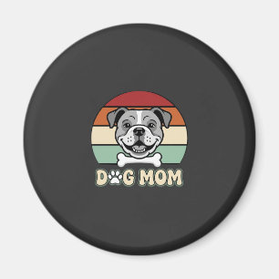 Hundemama Retro Bulldogge Vektor Magnet