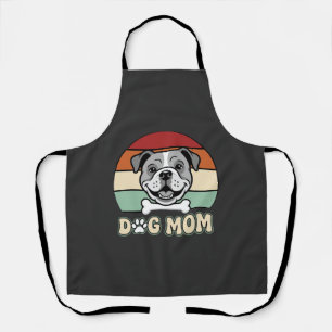 Hundemama Retro Bulldogge Vektor Schürze