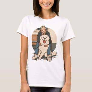 Hundemama umarmt flauschigen Welpen Süßer Haustier T-Shirt