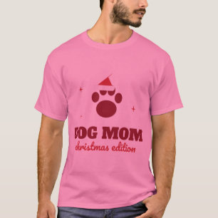 Hundemama Weihnachtsedition Pfotenabdruck Santa Hu T-Shirt