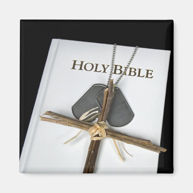 Hundemarken auf der Heiligen Bibel Magnet (Vorne)