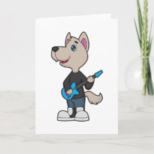 Hundemusiker Gitarrenmusik Karte