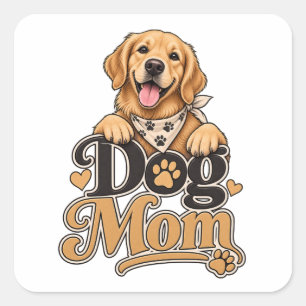 Hundemutter-Aufkleber Lustiges Geschenk Hunde Quadratischer Aufkleber