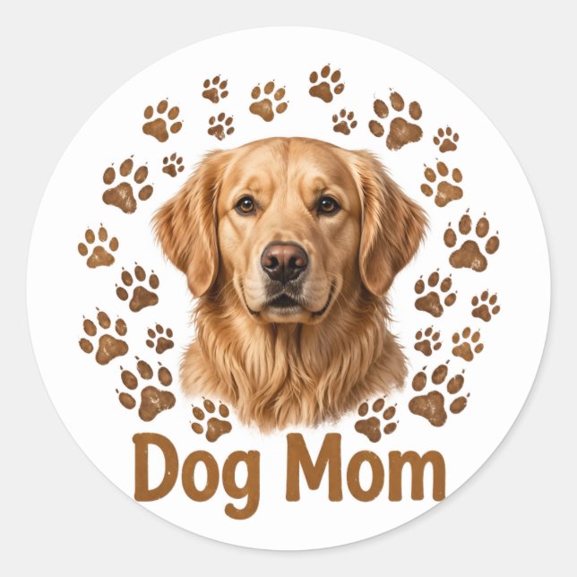 Hundemutter-Aufkleber Runder Aufkleber (Vorderseite)