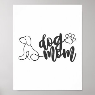 Hundemutter-Linienkunst-Design Minimalistischer Hu Poster