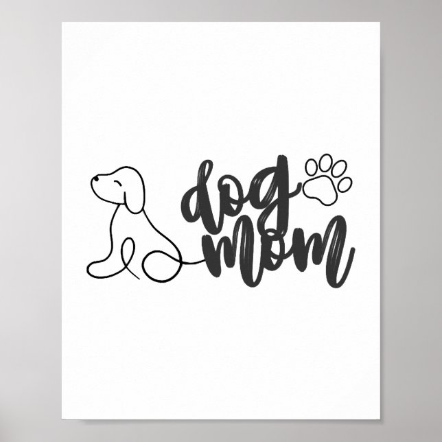 Hundemutter-Linienkunst-Design Minimalistischer Hu Poster (Vorne)