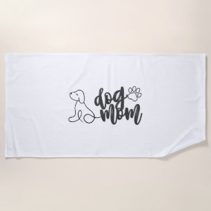 Hundemutter-Linienkunst-Design Minimalistischer Hu Strandtuch
