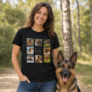 Hundemutter Mama Fotocollage schwarz T-Shirt