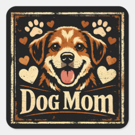 Hundemutter – Stolz auf die Mutterliebe für Hunde Quadratischer Aufkleber