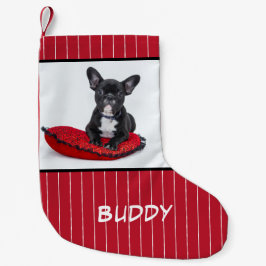 Hundename Foto Personalisiert Bulldog Welpe Kleiner Weihnachtsstrumpf