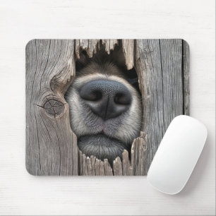 Hundenase im Holzzaun Mousepad