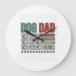 Hundepapa Der Snack-Händler Vintage Pfotenabdruck- Große Wanduhr