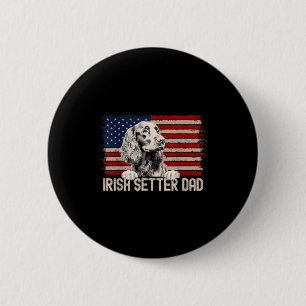 Hundepapa Ever Amerikanische Flagge - Irish Setter Button