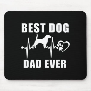 Hundepapa ever Beagle-Hunde-Herzschlag-Pfote-Welpe Mousepad
