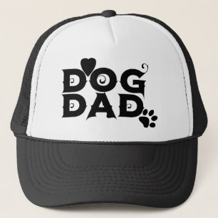 Hundepapa groovy Logo Herz Welpe Pfote Vatertag  Truckerkappe