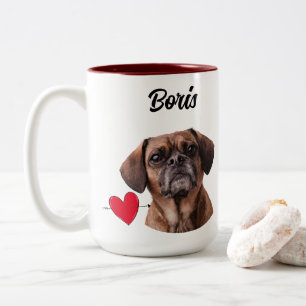 Hundepapa individuelles Foto/Name & lustiger Hunde Zweifarbige Tasse