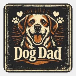 Hundepapa – Stolz auf die Vaterliebe für Hunde Quadratischer Aufkleber