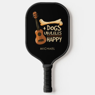 Hundepapa Ukulele-Spieler Musiker Personalisiert Pickleball Schläger