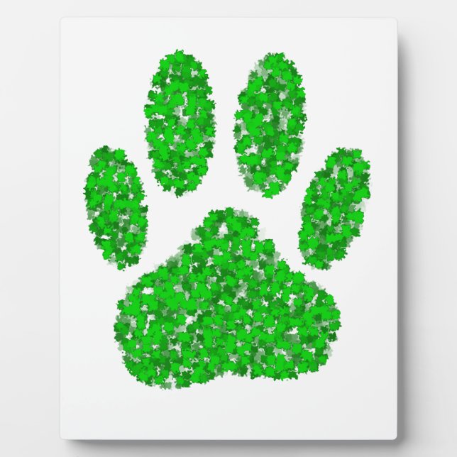 Hundepapierdrucke auf grünen Folien Fotoplatte (Vorderseite)