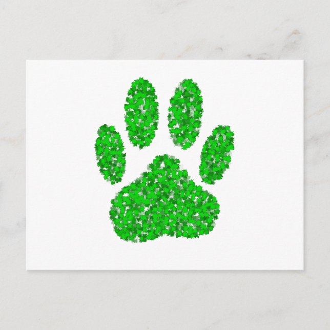 Hundepapierdrucke auf grünen Folien Postkarte (Vorderseite)