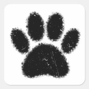 Hundepapierdrucke mit starkem und gestörtem Druck Quadratischer Aufkleber