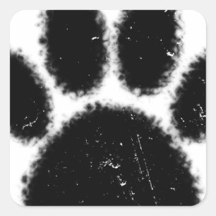 Hundepapierdrucke mit starkem und gestörtem Druck Quadratischer Aufkleber