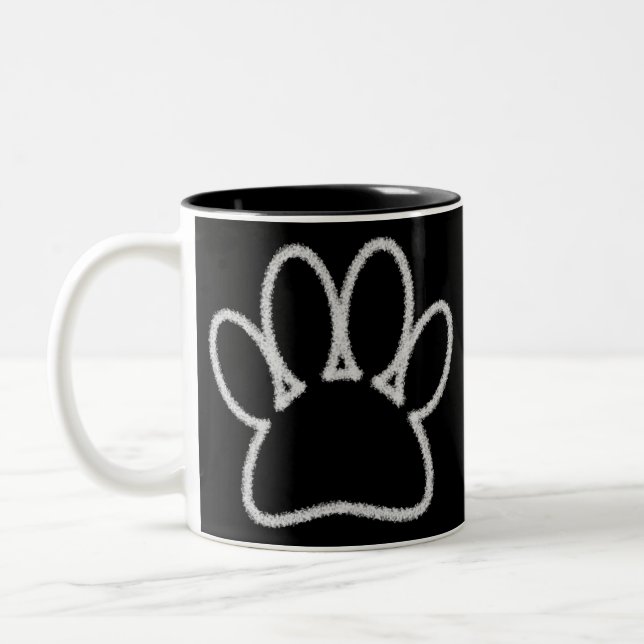 Hundepapierdruckmaschine mit weißer Hütte Zweifarbige Tasse (Links)