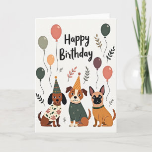 Hundeparty-Geburtstagskarte Karte