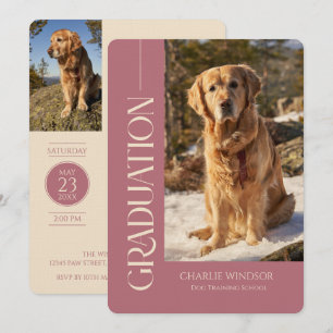 Hundeparty Haustierfotos Rosen-Gold Abschlussfeier Einladung