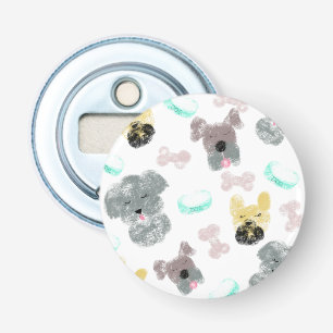 Hundeparty-Kritzeleien Rosa Blau Flaschenöffner