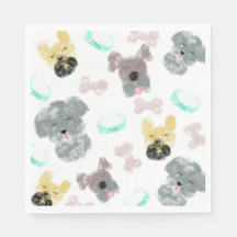 Hundeparty-Muster Rosa Blau