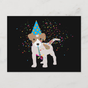Hundeparty - Tiere Welpe feiert eine Party Postkarte