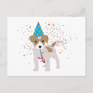 Hundeparty - Tiere Welpe feiert eine Party Postkarte