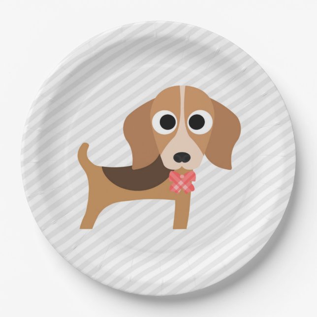 HundeParty-Türkis-Beagle-Abendessen-Papier-Teller Pappteller (Vorderseite)