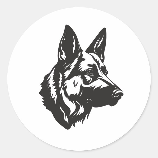 Hundepate-Hirtenhund-Gesichtsaufkleber Runder Aufkleber (Vorderseite)