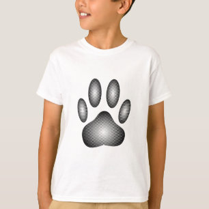 Hundepaw-Druck in Schwarz-Weiß-Farben T-Shirt