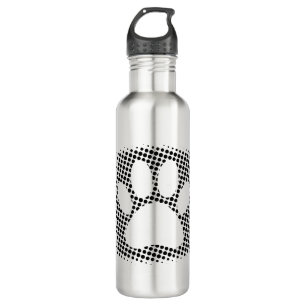 Hundepaw-Druck mit Halfton-Hintergrund Edelstahlflasche