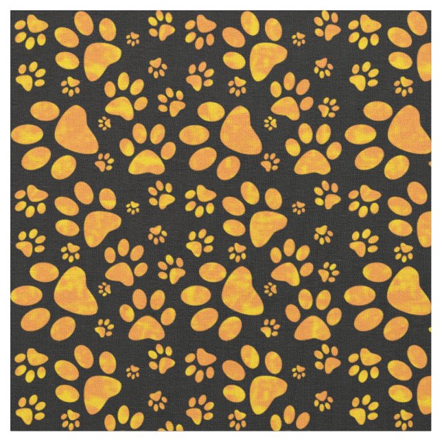 Hundepaw-Druckmuster| Orange Stoff (Nahaufnahme)