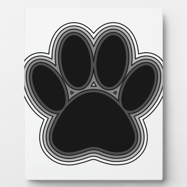Hundepaw mit Konturen Fotoplatte (Vorderseite)