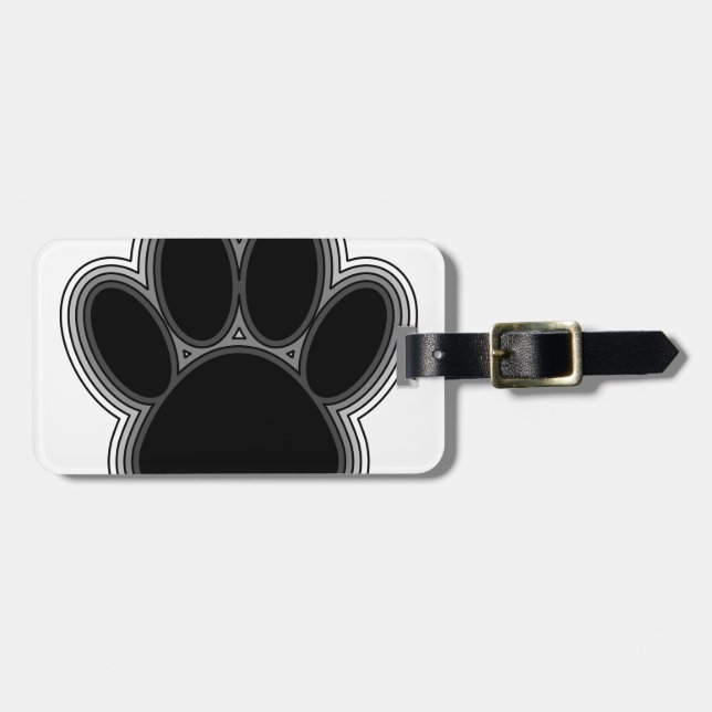 Hundepaw mit Konturen Gepäckanhänger (Vorderseite horizontal)