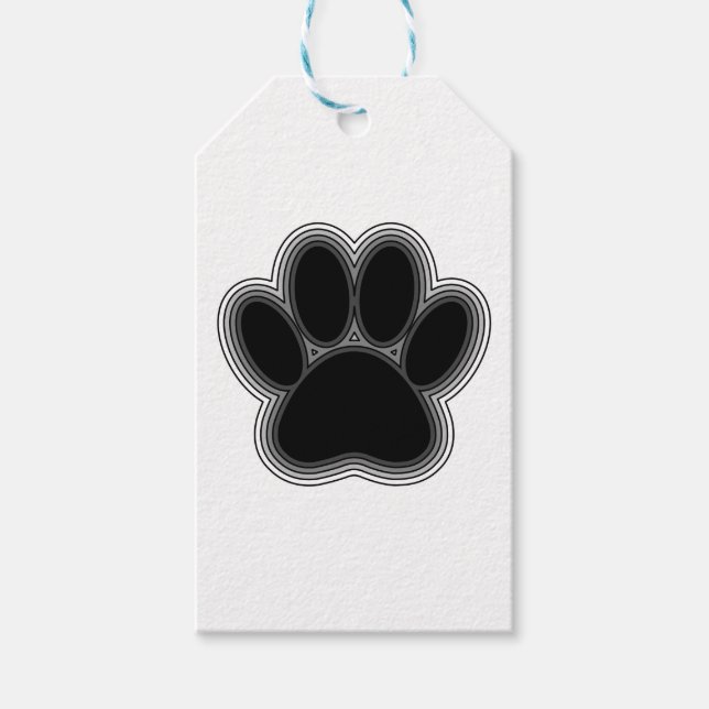 Hundepaw mit Konturen Geschenkanhänger (Vorderseite)