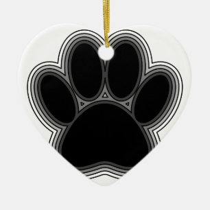 Hundepaw mit Konturen Keramik Ornament
