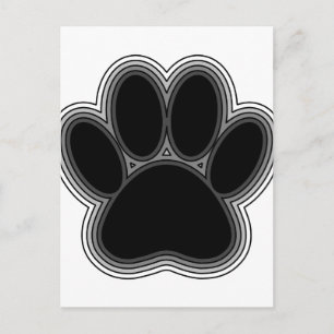 Hundepaw mit Konturen Postkarte