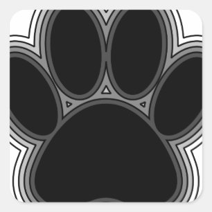 Hundepaw mit Konturen Quadratischer Aufkleber