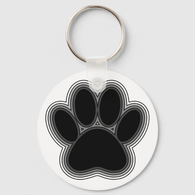 Hundepaw mit Konturen Schlüsselanhänger (Vorderseite)