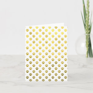 Hundepaw Print Gold Weiße metallische Imitate Foss Karte