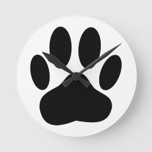 Hundepawprint Runde Wanduhr