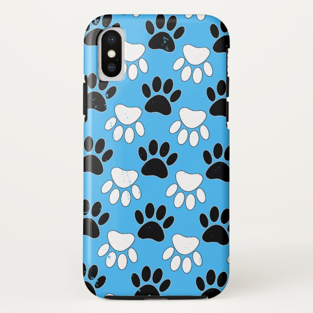 Hundepaws mit blauem Hintergrund Case-Mate iPhone Hülle (Rückseite)
