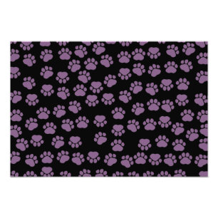 Hundepaws, Traces, Paw-Drucke - Lila Schwarz Fotodruck